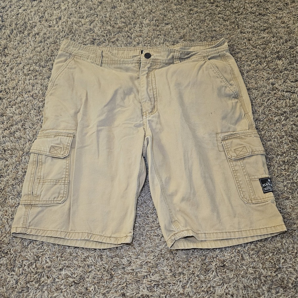 Ecko Unltd Tan Cargo Shorts Pockets Utility Skater Workwear Streetwear - Mens 38